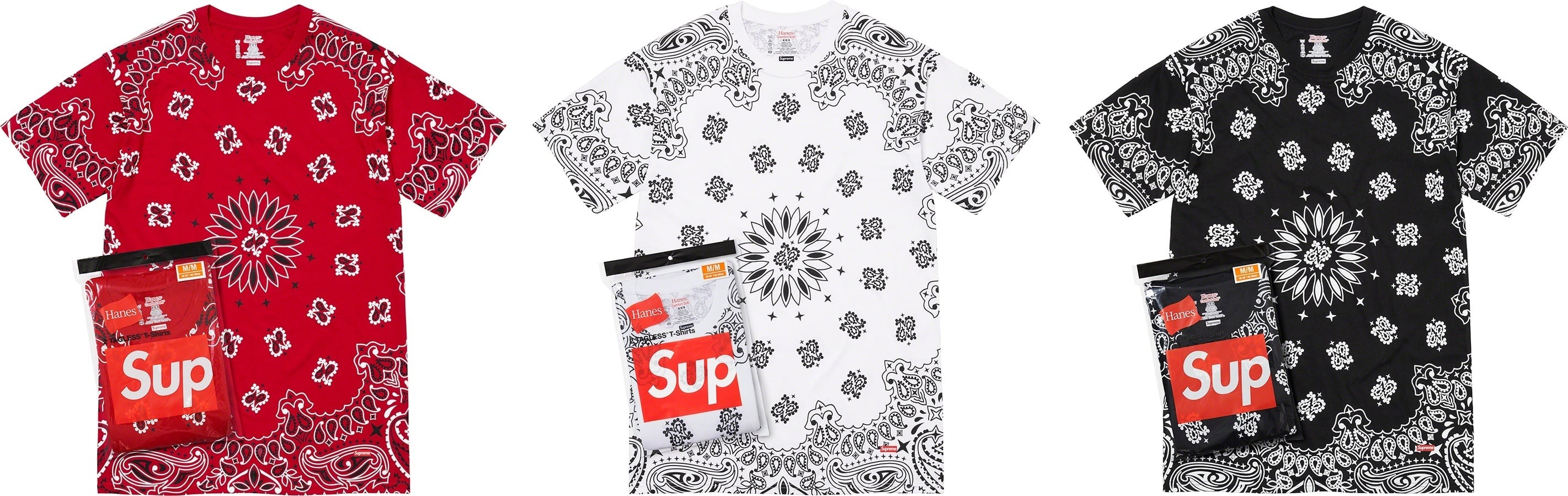 Supreme®/Hanes® Bandana Tagless Tees (2 Pack)